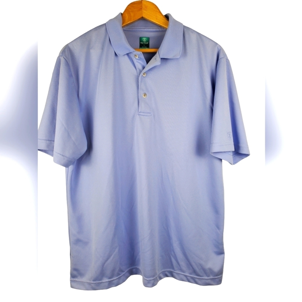 Men's ProTour Airplay Golf shirt. Lt blue. LG